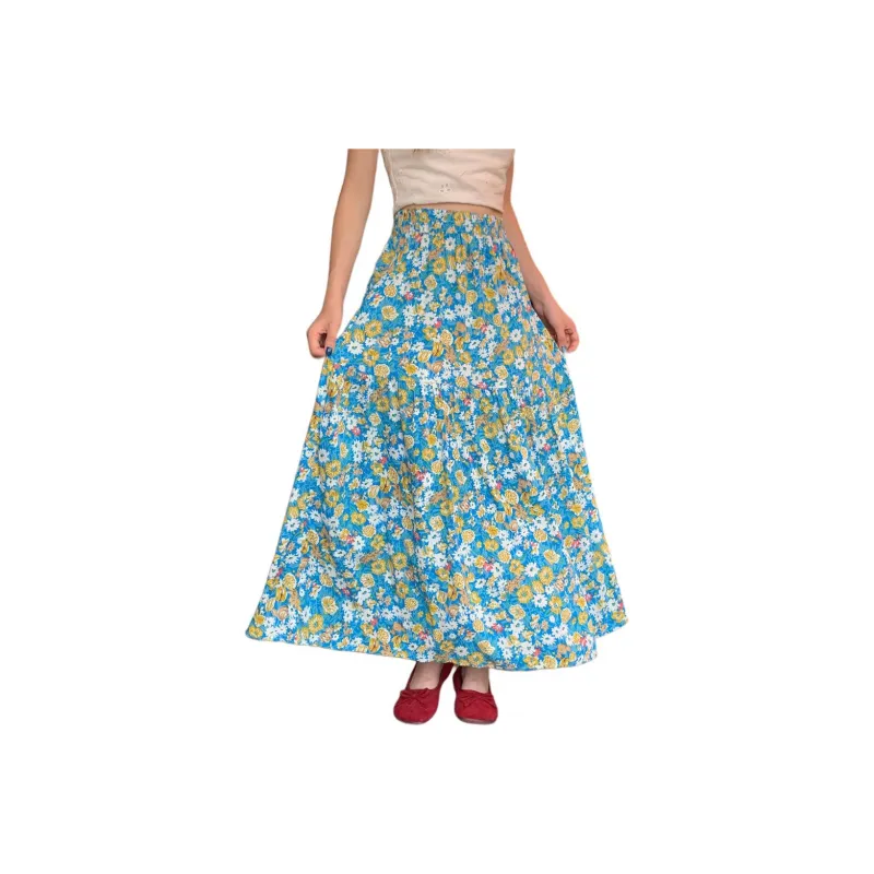 GOSO Casual Long Skirts Women's Blue-0