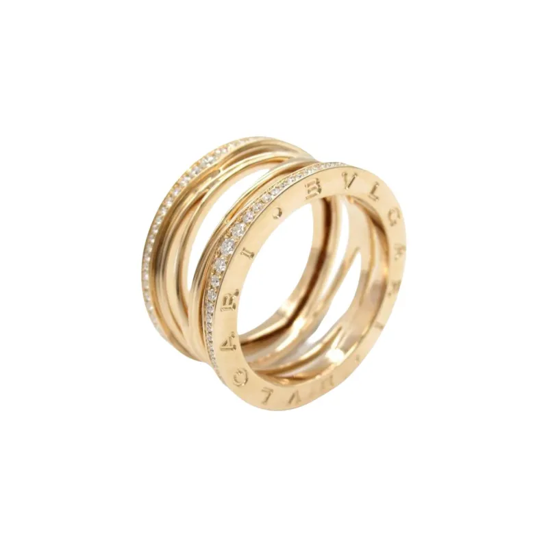 BVLGARI 2010s 18K Rose Gold B.zero1 Diamond Ring-1