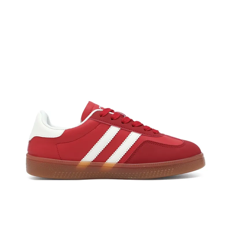 RENBEN Lightweight Anti Slip Low Top Skateboard Shoes Women's Red-1
