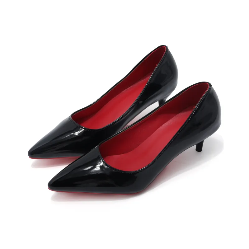 Take The Qin Slim Heel High Heels Women's Black-16
