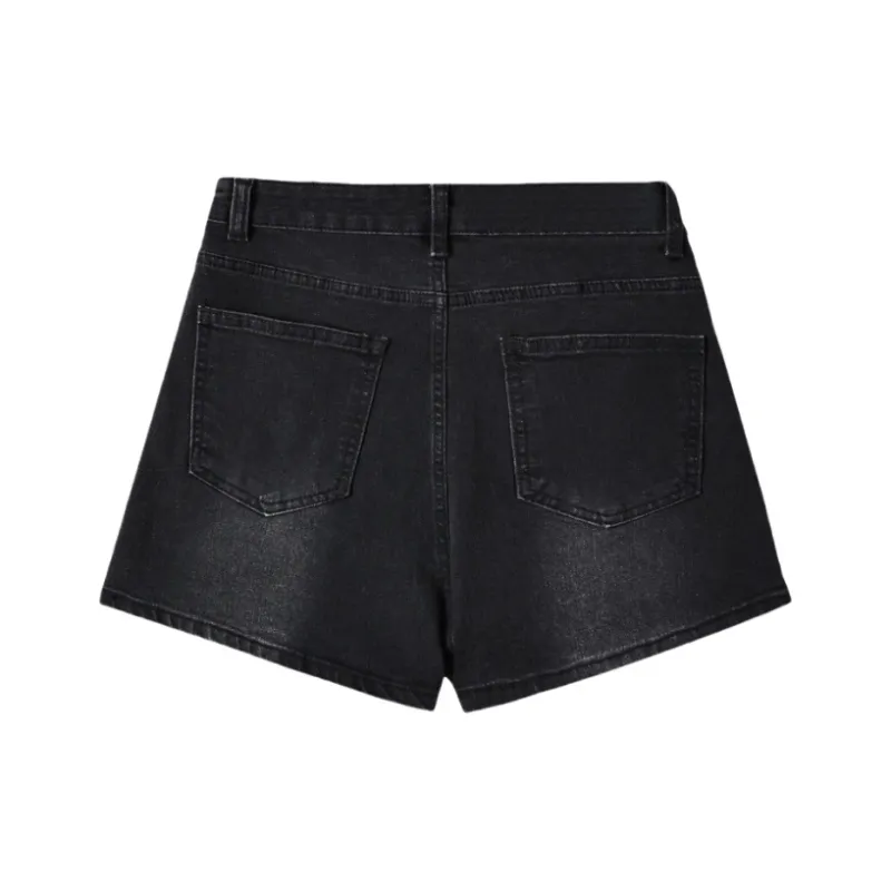 YGPRW Denim Shorts Women's Black-1