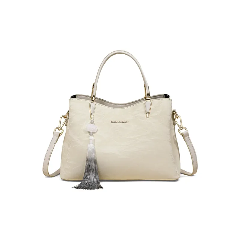 COMELY Synthetic Leather Shoulder Bag, Crossbody Bag, Handbag Women's Ecru-1