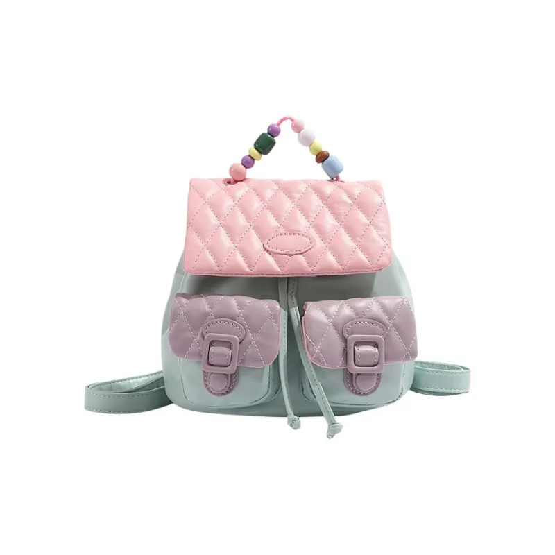 MARKANGARO PU Backpack Women's Pink Green Multicolor-0