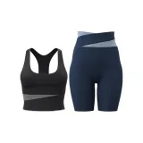 [Bra Clothing Sets]Starburst Black+Whale Blue