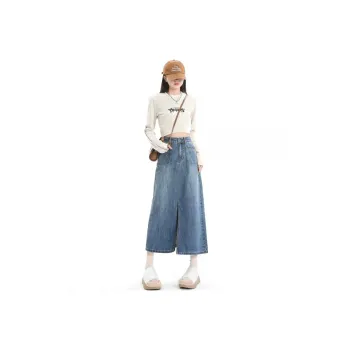 YINLEI Denim Long Skirt Women's