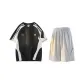 Clothing Set (Black Top+Light Gray Shorts)