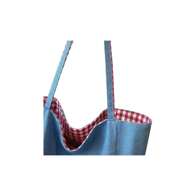 Ceion Keust Fabric Shoulder Bag Women's Light Blue/Dark Blue-2