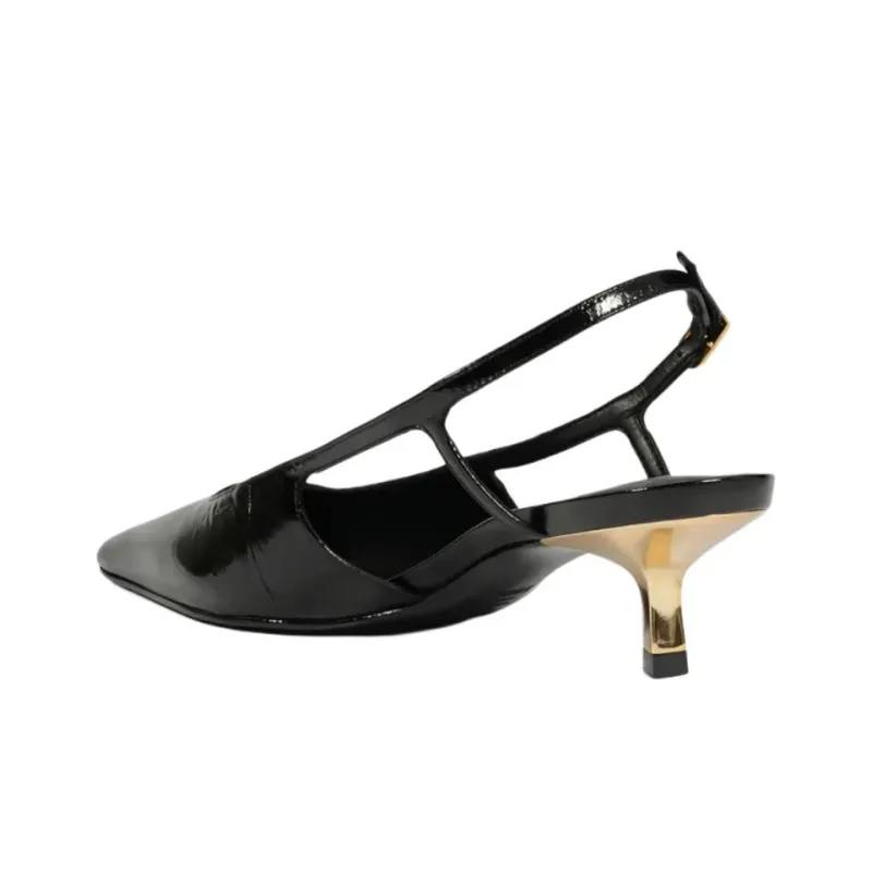 Schutz Slim Heel High Heels 4cm Women's Black-3