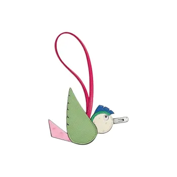 HERMES Birdy Epsom Calfskin Bag Accessory Unisex Mint Green & Bubble Gum Pink & Natural Color