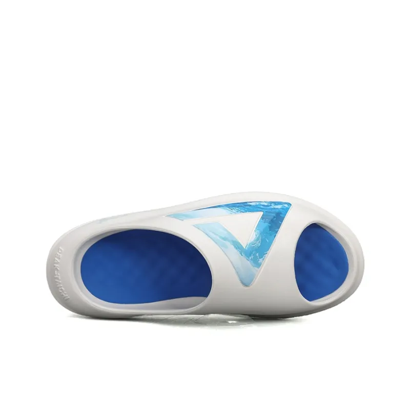 PEAK Very Small Fat Drag Slip Resistant Abrasion Resistant Cushioning Slide Slippers Men's Milk White Blue-2