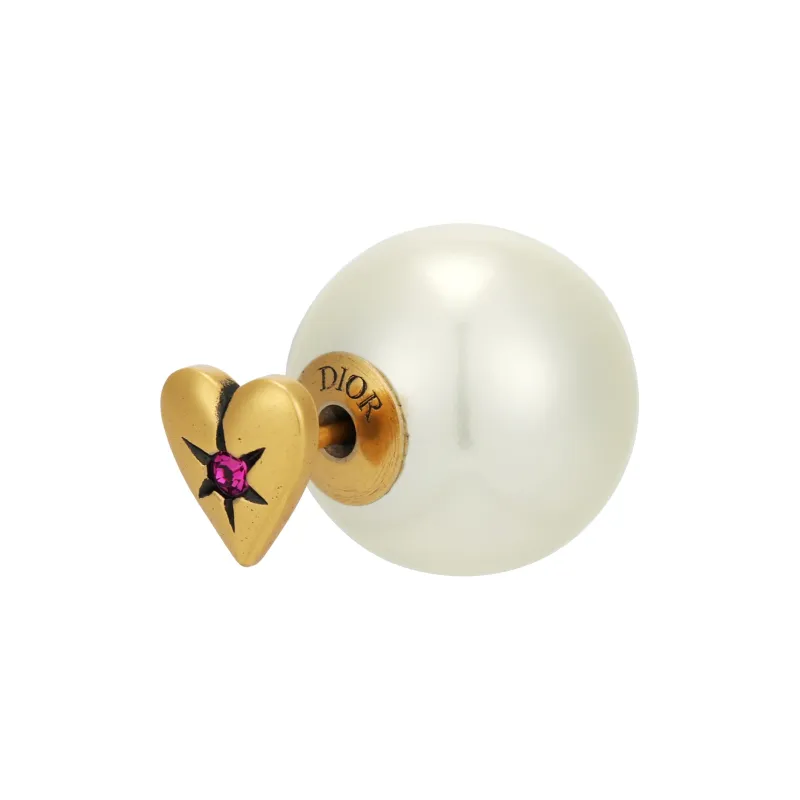 DIOR Metal Earrings Women's Gold/White-3
