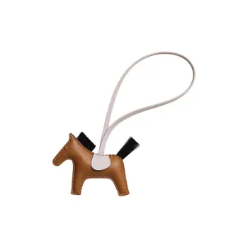 HERMES Rodeo Milo Lambskin Bag Charm Bag Accessory Trumpets Unisex Brown & Light Purple & Black