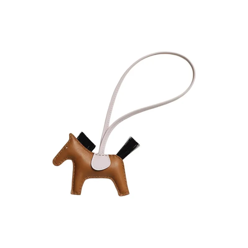HERMES Rodeo Milo Lambskin Bag Charm Bag Accessory Trumpets Unisex Brown & Light Purple & Black-0