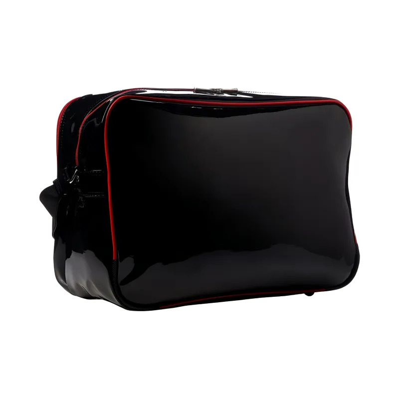 Mizuno Synthetic Leather One Shoulder Handbags Unisex Black & Red-3