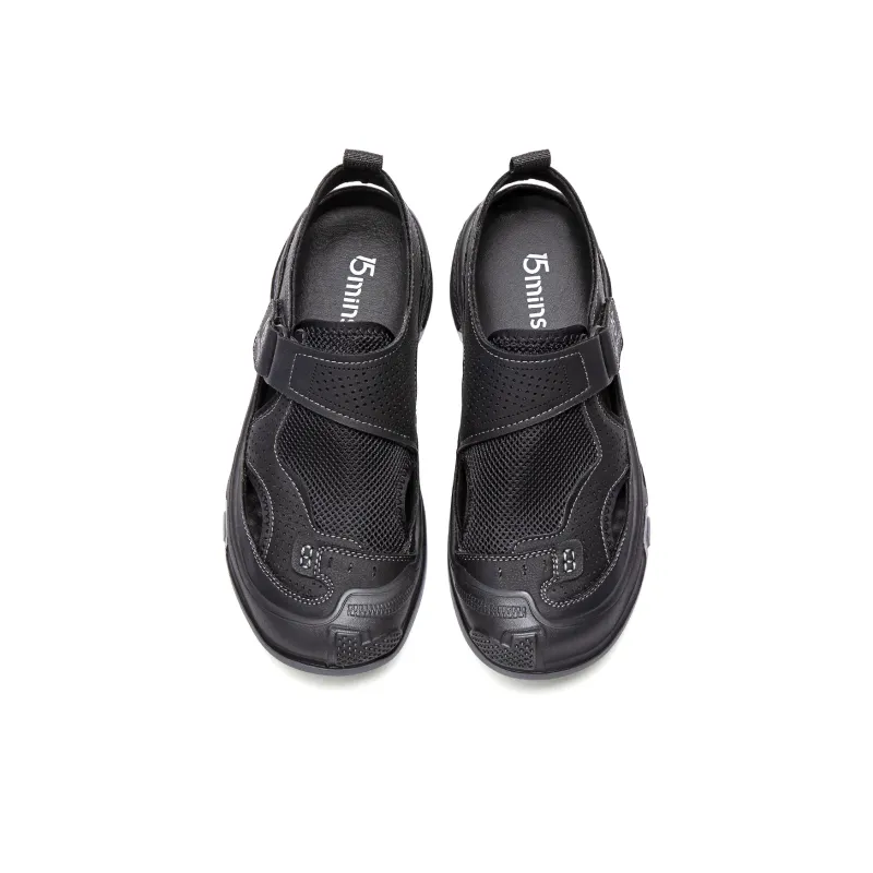 15 MINS Breathable And Slip Resistant River Trekking Shoes Men's Black-2