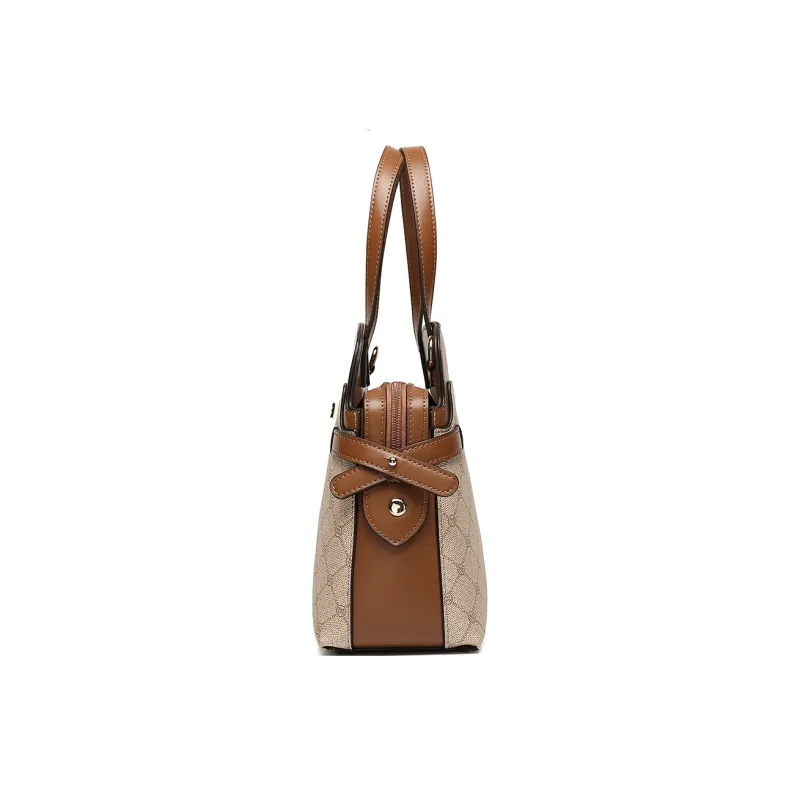 MEXICAN PVC Shoulder Bag, Crossbody Bag, Handbag Regular Women's Khaki/Dark Brown/Beige Apricot-2