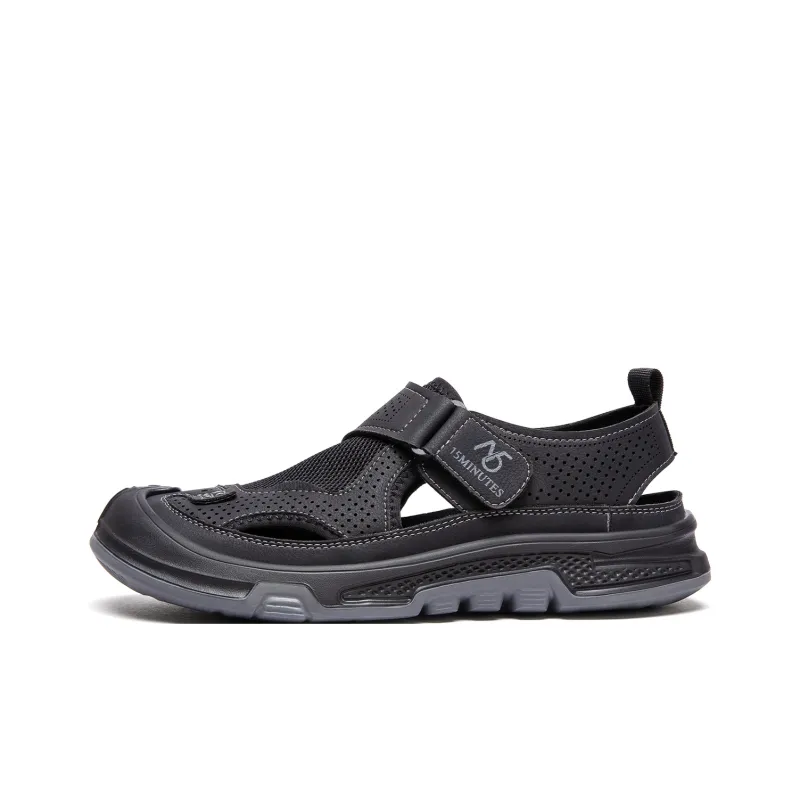 15 MINS Breathable And Slip Resistant River Trekking Shoes Men's Black-0