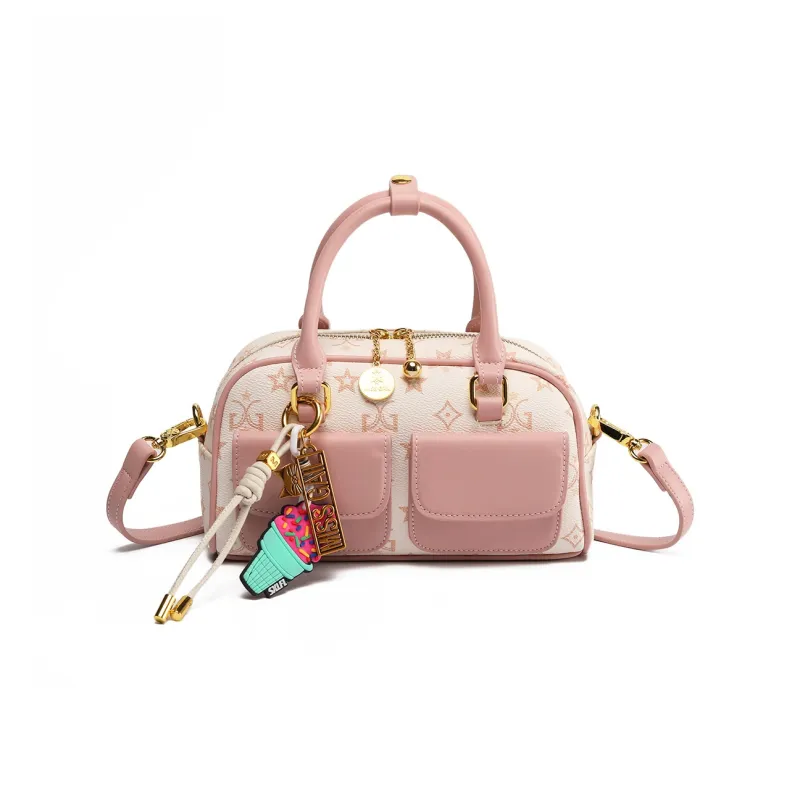 MISS GAIL Synthetic Leather Shoulder Bag, Crossbody Bag, Handbag Women's Monogram Blossom Pink-2