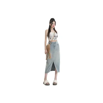 YINLEI Denim Long Skirt Women's