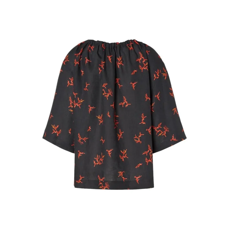 FENDI SS25 Drop Shoulder Sleeve T Shirt Women's Black-1