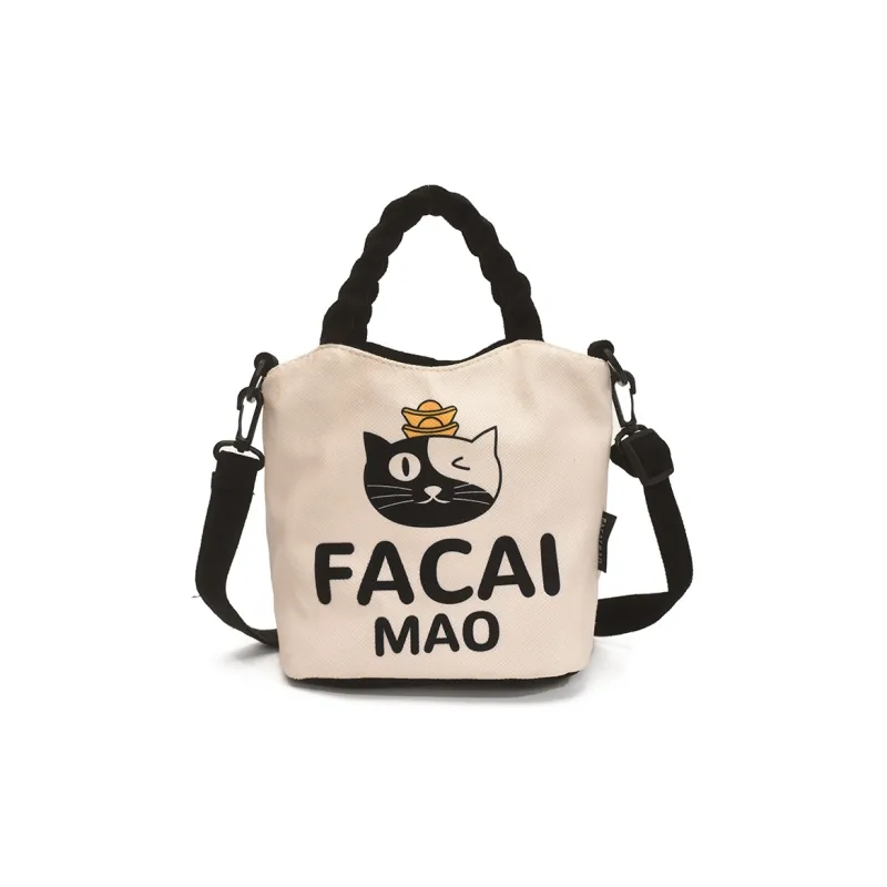 Meow In The Grass Canvas Handbag Women's Prosperity Cat/Gold Cat-0