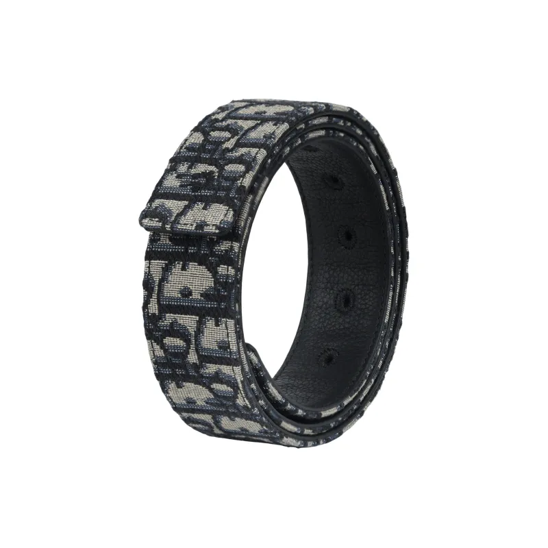 DIOR Cow Leather Belts Unisex Black Width 3.5cm-2