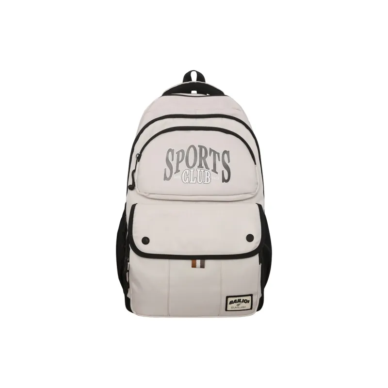 TANGCOOL Nylon Backpack Unisex Black/Khaki/White-7