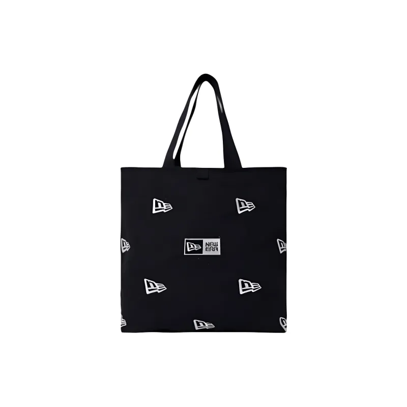 New Era Canvas Tote Bag, Shopping Bag, Handbag, Shoulder Bag Unisex Black-0