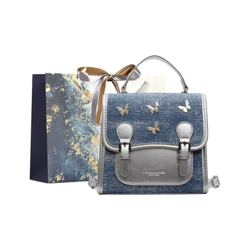 Iman's House Fabric Backpack Women's Sky Blue/Denim Blue/Black-5