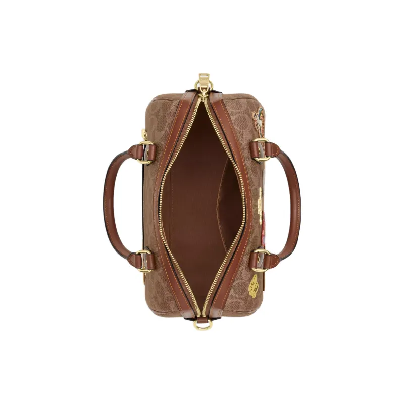 COACH PEANUTS Collaboration Rowan Coated Canvas Shoulder Bag, Crossbody Bag, Handbag Medium Size Women's Tan-2