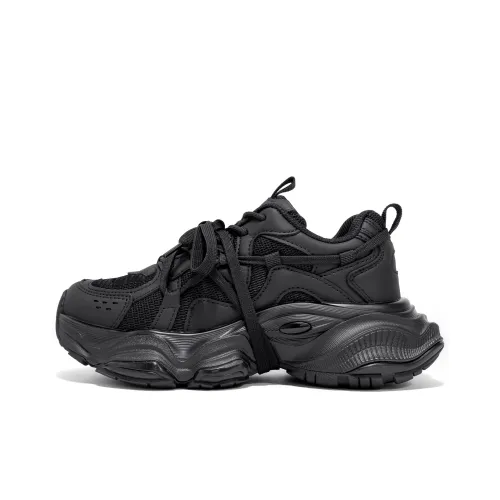 Kappa Back to Back Abrasion Resistant Slip Resistant Low Top Chunky Sneakers Women's Black