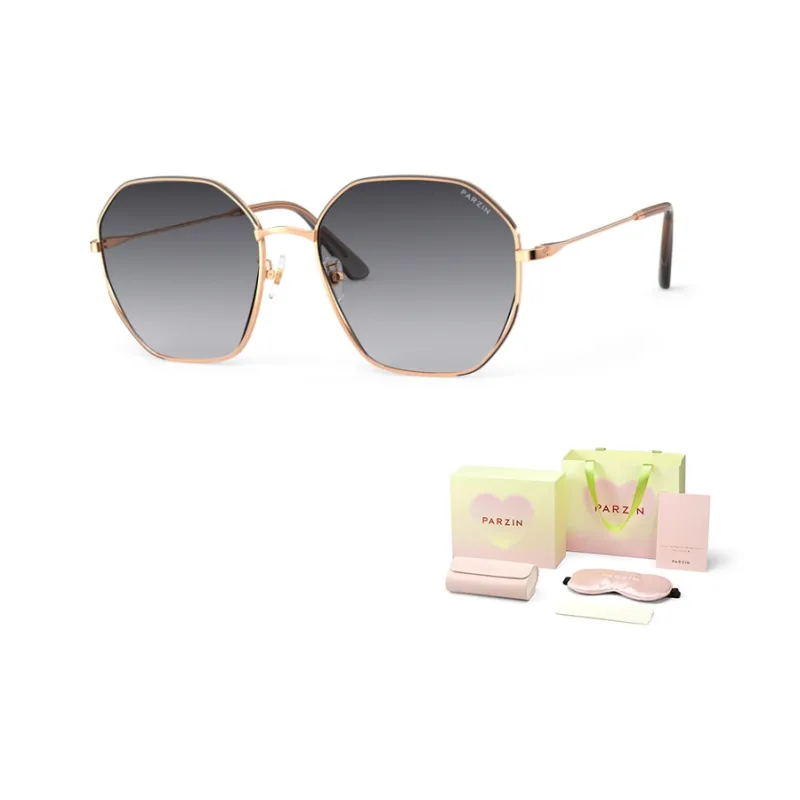PARZIN Irregular Shape Sunglasses Women's Refined Metal Frame With Multicolor Lens 8257-19