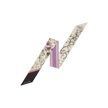 DIOR Mulberry Silk Scarves Women's White/Purple