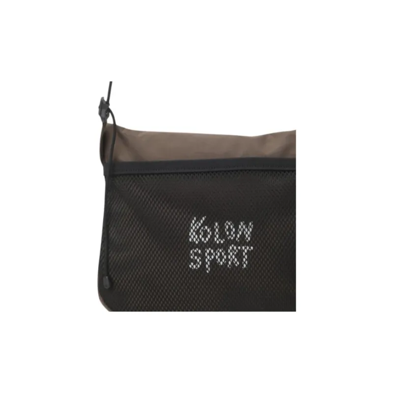 KOLON SPORT Nylon Shoulder Bag, Crossbody Bag Unisex Brown-3