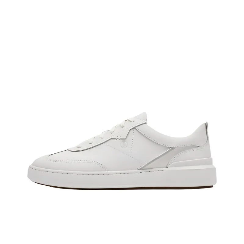 Clarks Abrasion Resistant Low Top Skateboard Shoes Men's White-0