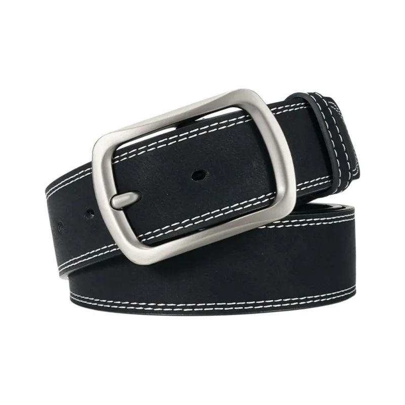 JEANSWEST Cow Split Leather Belts Men's 3.8CM-1