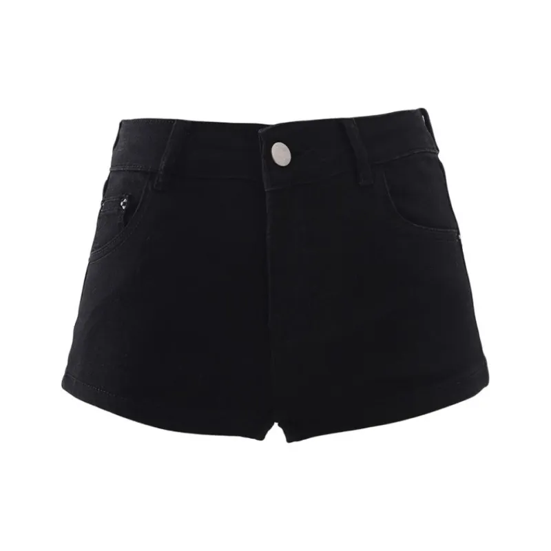 Wen Shan Denim Shorts Women's Black-0