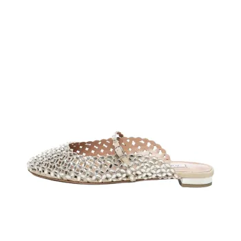 AQUAZZURA Closed Toe Slippers Women's Ecru