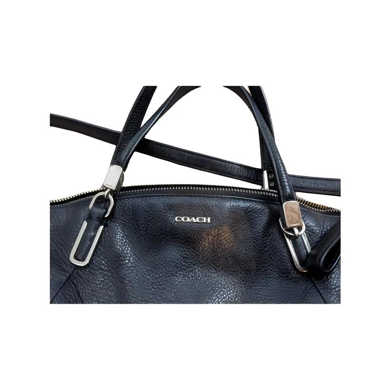 COACH Kelsey Leather Briefcase Handbag Shoulder Bag Crossbody Bag Small Size Women's Black-4