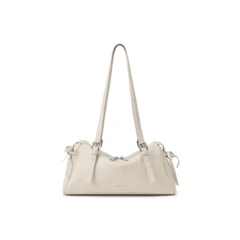 JONBAG Synthetic Leather Shoulder Bag Women's Milk White/Burgundy Brown