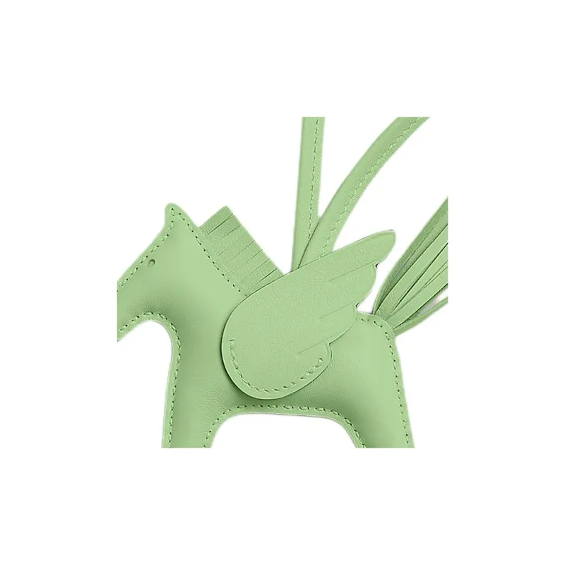 HERMES Rodeo Pegase Milo Lambskin With Swift Calfskin Bag Charm Bag Accessory Trumpets Unisex Crickets & Katydids Green-1