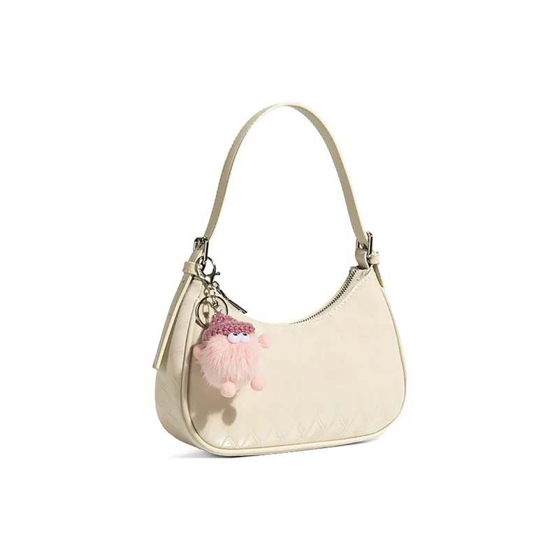 COMELY Synthetic Leather Shoulder Bag Women's Ecru-2