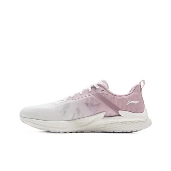 LiNing Breathable And Lightweight Low Top Physical Fitness Test, Physical Exam, Racing Running Shoes Women's White Pink