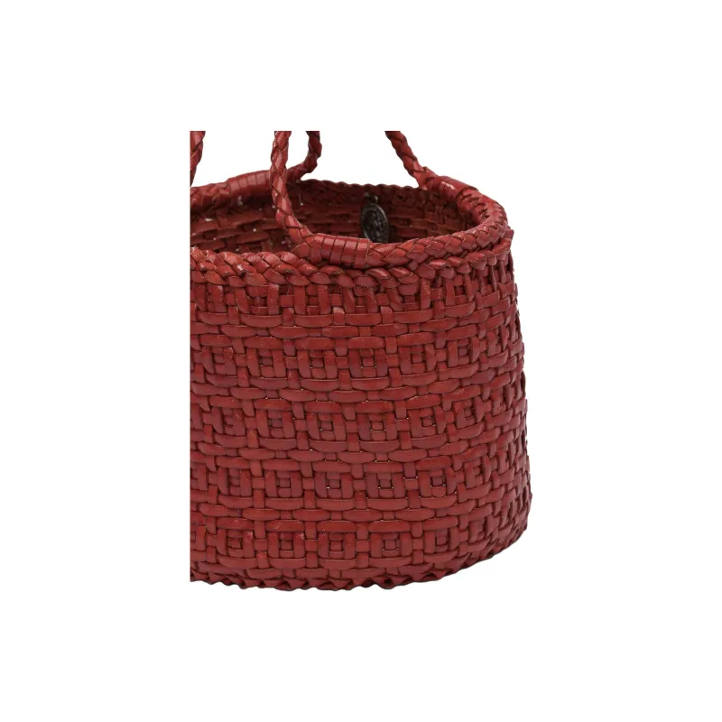 Dragon Diffusion Leather Basket Bag Handbag Mini Women's Red-3
