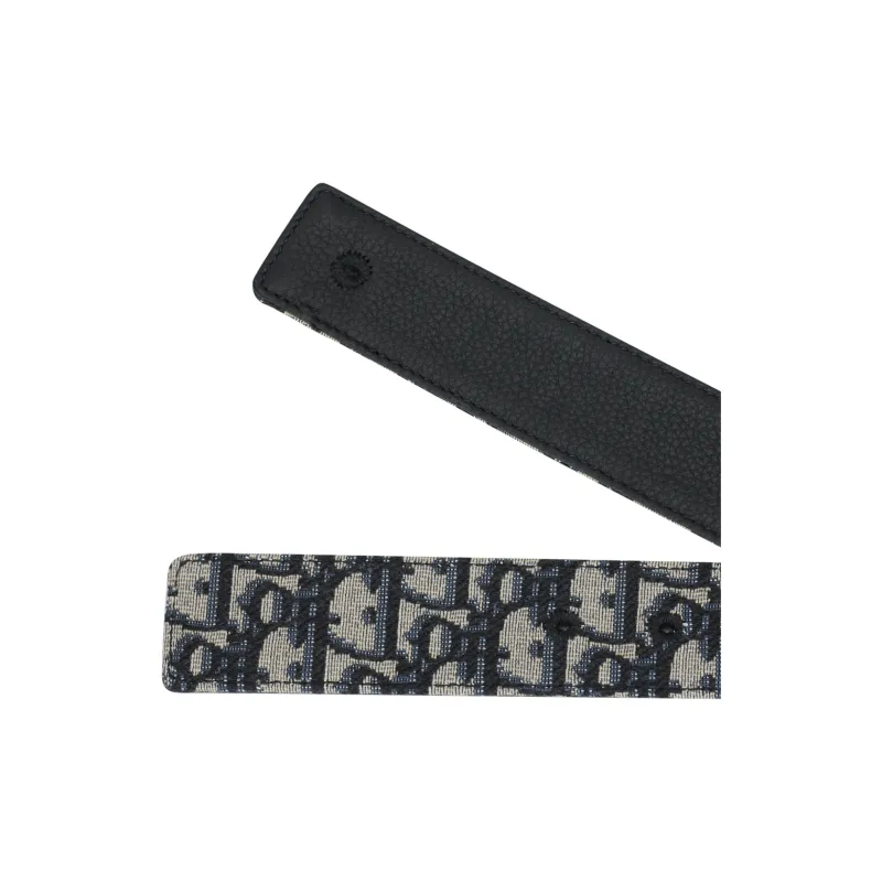 DIOR Cow Leather Belts Unisex Black Width 3.5cm-3