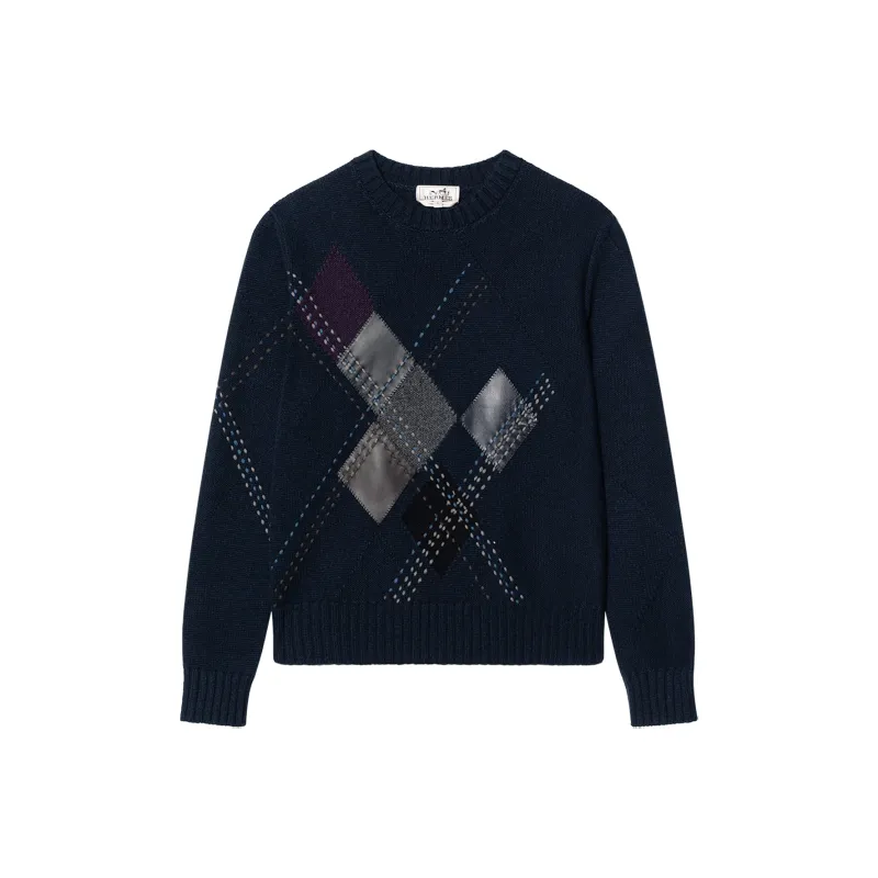 HERMES Cashmere Sweater Men's Dark Blue-0