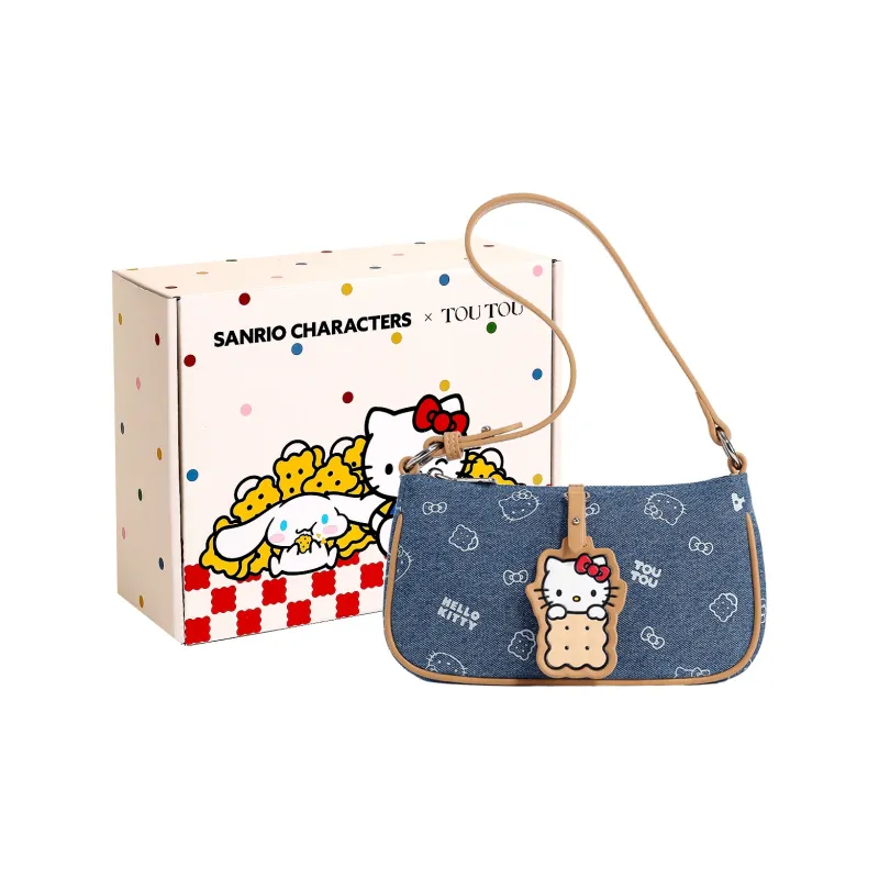 TOUTOU Hello Kitty Collaboration Hello Kitty Fabric Shoulder Bag Regular Women's Denim Blue-0