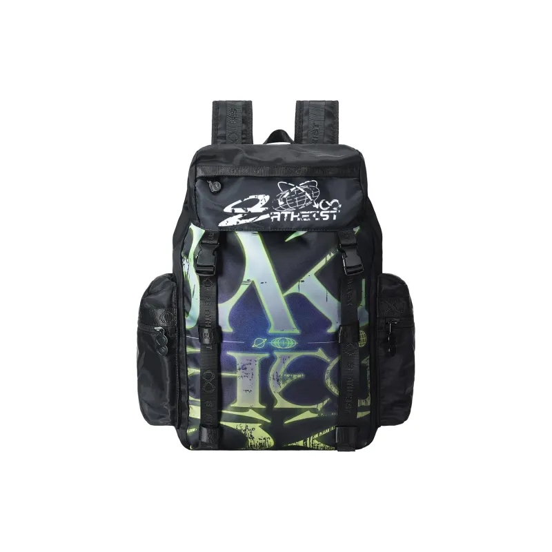8atheist Polyester Backpack Unisex Black-0