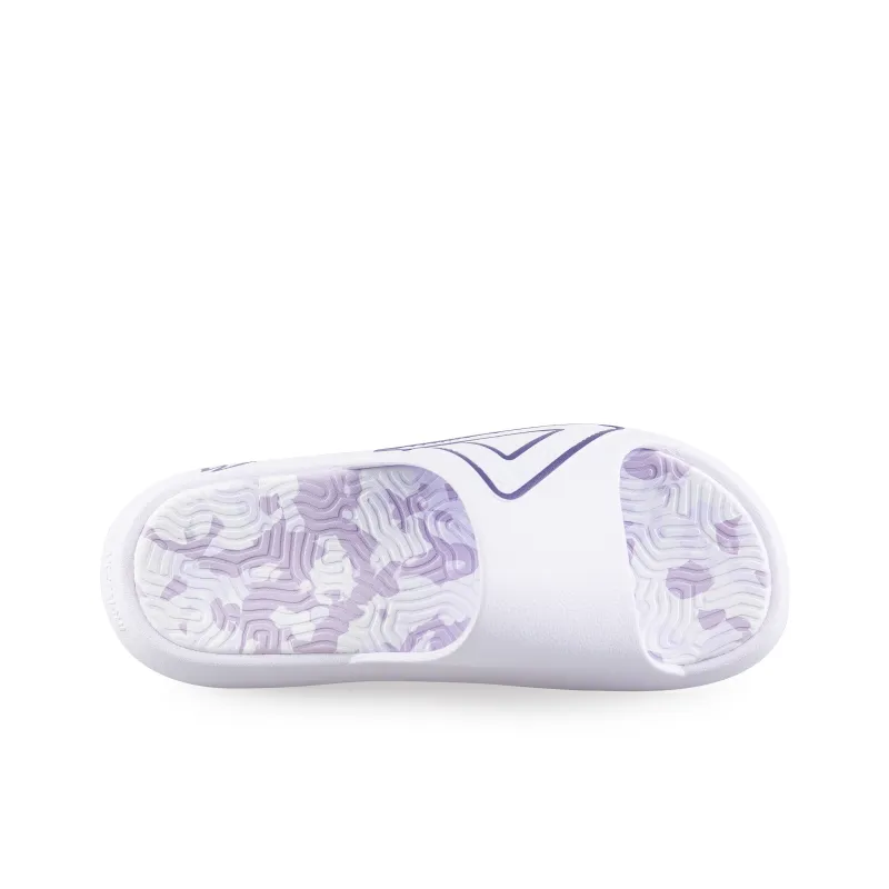 PEAK Tai Ji1.0 Odor Resistant, Abrasion Resistant Cushioning Slide Slippers Unisex White Purple-5