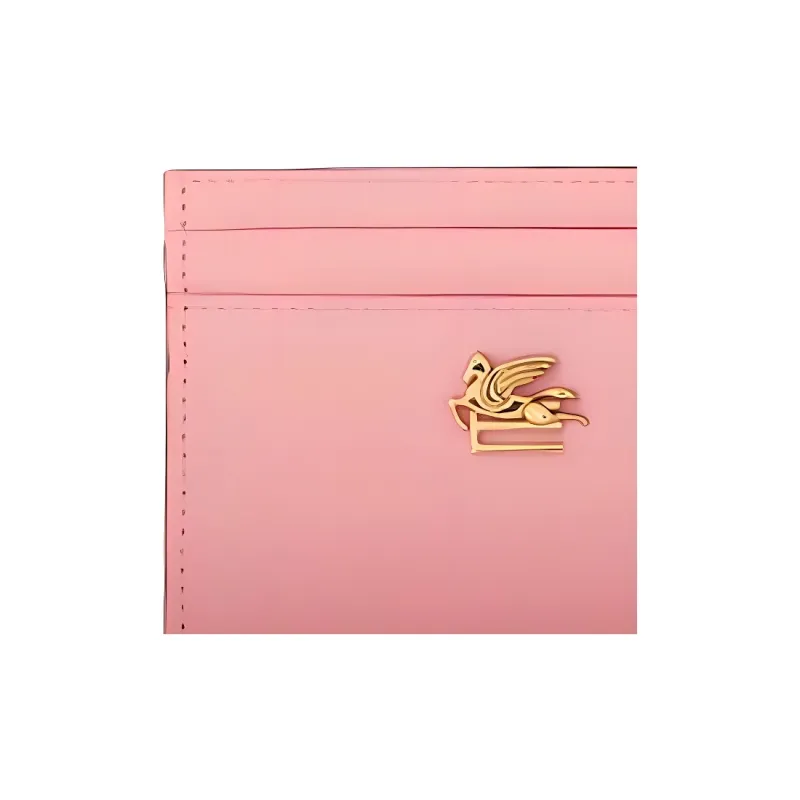 ETRO Pegaso Calfskin Card Holder Women's Pink-2
